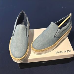 Nine West Denim Blue Slip-On Shoes